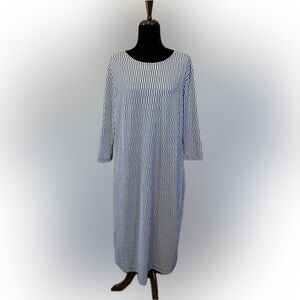 Nuggles Original Style Midi Layering Dress in Blue & White size XL